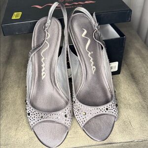 Nina Women's Glittering Silver Heels